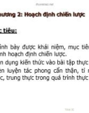 Bài giảng Quản trị kinh doanh dược - Chương 2: Hoạch định chiến lược