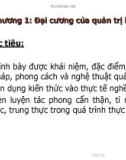 Bài giảng Quản trị kinh doanh dược - Chương 1: Đại cương của quản trị học