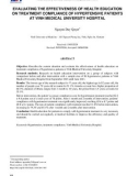 Đánh giá hiệu quả của giáo dục sức khỏe lên sự tuân thủ điều trị của người bệnh tăng huyết áp tại Bệnh viện trường Đại học Y khoa Vinh