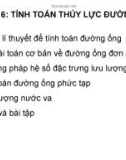 Bài giảng Kỹ thuật thuỷ khí: Chương 6 - TS. Ngô Văn Hệ