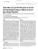 Quan điểm của các bên liên quan về vết nứt bề mặt đường bê tông xi măng ở các dự án giao thông nông thôn