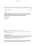 Multiple distributed generations placement and sizing based on voltage stability index and power loss minimization