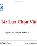 Bài giảng Vật liệu cơ sinh điện: Tuần 14 - Ths. Tăng Hà Minh Quân