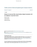 Design of a low pass filter using rhombus-shaped resonators with an analytical LC equivalent circuit