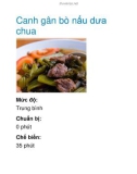 Canh gân bò nấu dưa chua