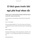 13 thói quen trước khi ngủ phá hoại nhan sắc