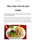 Mẹo chọn món ăn qua mạng