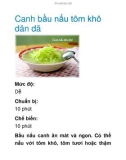 Canh bầu nấu tôm khô dân dã