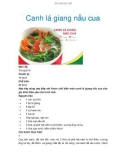 Canh lá giang nấu cua