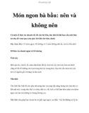 Món ngon bà bầu: nên và không nên