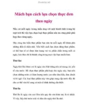 Mách bạn cách lựa chọn thực đơn theo ngày