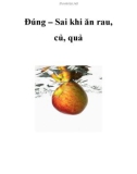 Đúng – Sai khi ăn rau, củ, quả