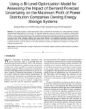 Using a Bi-level optimization model for assessing the impact of demand forecast uncertainty on the maximum profit of power distribution companies owning energy storage systems