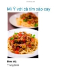 Mì Ý với cà tím xào cay