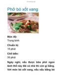 Phở bò xốt vang