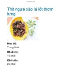 Thịt ngựa xào lá lốt thơm lừng