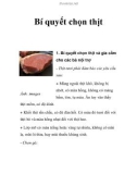 Bí quyết chọn thịt