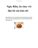 Ngày Rằm, ăn chay với đậu hũ xào kim chi