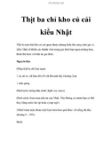 Thịt ba chỉ kho củ cải kiểu Nhật