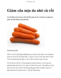 Giảm cân mịn da nhờ cà rốt