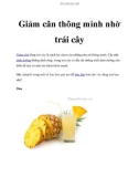 Giảm cân thông minh nhờ trái cây