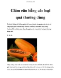 Giảm cân bằng các loại quả thường dùng