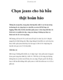 Chọn jeans cho bà bầu thật hoàn hảo