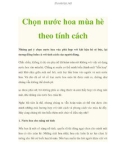 Chọn nước hoa mùa hè theo tính cách