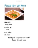 Pasta tôm sốt kem