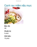 Canh rau mầm nấu mực