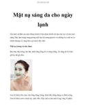 Mặt nạ sáng da cho ngày lạnh