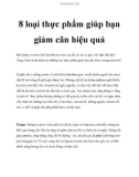 8 loại thực phẩm giúp bạn giảm cân hiệu quả