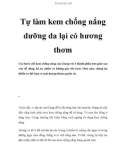 Tự làm kem chống nắng dưỡng da lại có hương thơm