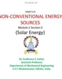 Lecture Non-conventional energy sources - Module 1: Section 3