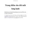 Trang điểm cho đôi mắt long lanh