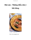 Hải sản - Những điều chú ý khi dùng