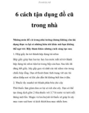 6 cách tận dụng đồ cũ trong nhà