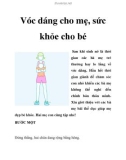 Vóc dáng cho mẹ, sức khỏe cho bé