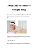 10 lời khuyên chăm sóc da ngày đông