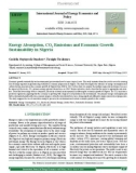 Energy absorption, CO2 emissions and economic growth sustainability in Nigeria