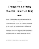 Trang điểm ấn tượng cho đêm Halloween đáng nhớ