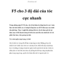 F5 cho 3 độ dài của tóc cực nhanh