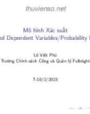 Bài giảng Các phương pháp định lượng 2: Mô hình Xác suất - Lê Việt Phú