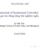 Bài giảng Các phương pháp định lượng 2: Đánh giá tác động bằng thử nghiệm ngẫu nhiên - Lê Việt Phú
