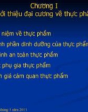 Chương 1 : Giới thiệu đại cương về thực phẩm