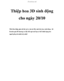 Thiệp hoa 3D sinh động dành cho ngày 20/10