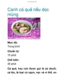 Canh cá quả nấu dọc mùng