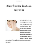 Bí quyết dưỡng ẩm cho da ngày đông