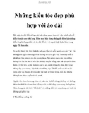 Những kiểu tóc đẹp phù hợp với áo dài