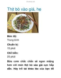 Thịt bò xào giá, hẹ